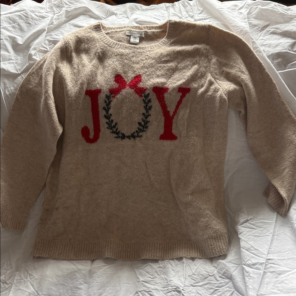 cupcakes & cashmere Beige Joy Sweater
